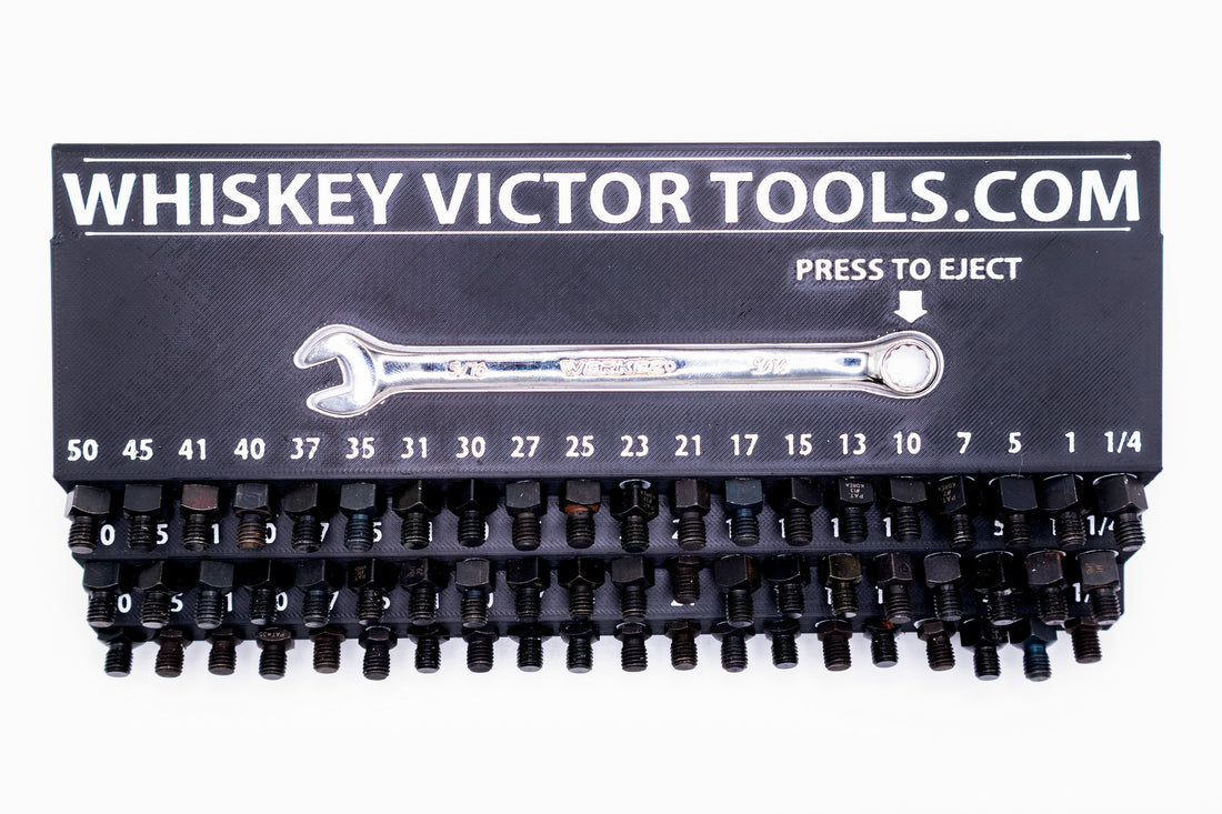 Threaded Drill Bit Organizer — 3-Row, Magnetic, #50 to .25